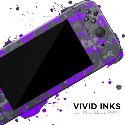 Design Skinz - Compatible with Nintendo DSi XL - Skin Decal Protective Scratch-Resistant Removable Vinyl Wrap Cover - Bright Purple and Gray Digital Camouflage in Saudi Arabia