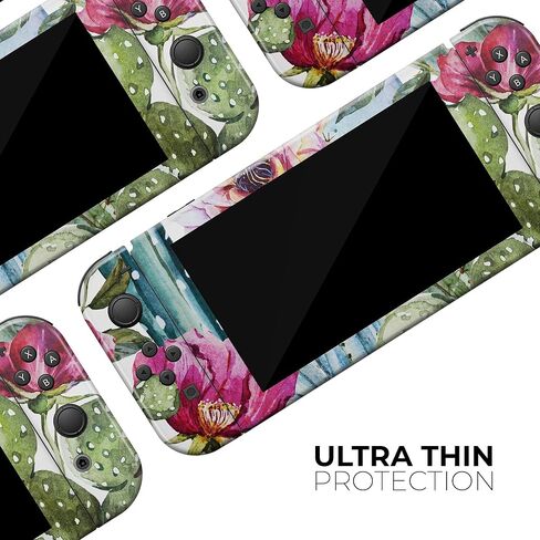 Design Skinz - متوافق مع Nintendo Switch Joy-Con فقط - غطاء حماية من الفينيل قابل للإزالة ومقاوم للخدش - أزهار الصبار المائية العتيقة in Kuwait