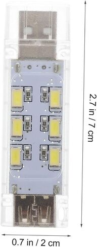 2 قطعة USB LED مصباح كمبيوتر محمول قابل لإعادة الشحن ضوء ليلي للقراءة والدراسة والسفر ضوء LED محمول للمنزل والمكتب والتخييم مريح للحظة in Kuwait