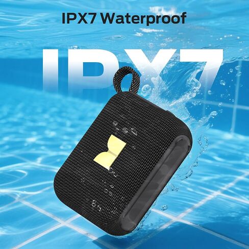 مكبر صوت بلوتوث محمول مونستر كيوب 1، مقاوم للماء IP68، بلوتوث 6.0، وقت تشغيل 20 ساعة، صوت ستيريو قوي، مكبر صوت للمنزل والخارج والسفر، أسود in Kuwait