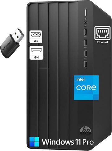 كمبيوتر مكتبي HP Business Tower Pc، معالج Intel 4-Core من الجيل الثالث عشر (Beat i5-12400)، ذاكرة وصول عشوائي Ddr4 سعة 16 جيجابايت، 512 جيجابايت Pcie Ssd، محول WiFi، Hdmi، Vga، Rj-45، لوحة مفاتيح وماوس، Windows 11 Pro (متجدد) in Kuwait