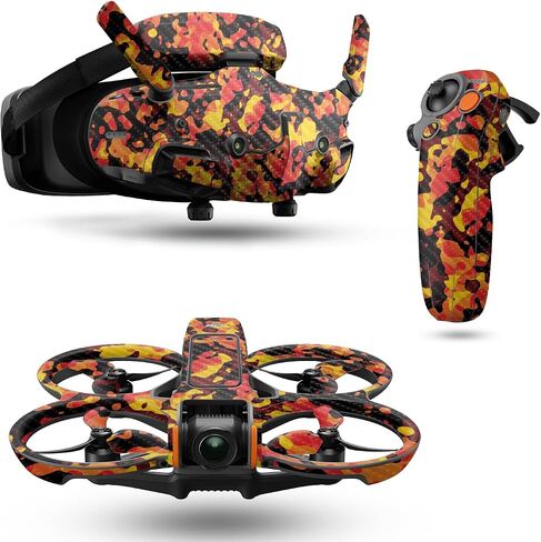 جلد الطائرة بدون طيار من ألياف الكربون متوافق مع حزمة DJI Avata 2 (2024) - مموه حديث دافئ - غطاء لاصق واقٍ من الفينيل 3M ممتاز - سهل التطبيق | صُنع في الولايات المتحدة الأمريكية بواسطة MightySkins in Kuwait