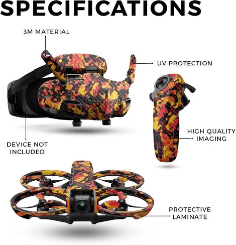 جلد الطائرة بدون طيار من ألياف الكربون متوافق مع حزمة DJI Avata 2 (2024) - مموه حديث دافئ - غطاء لاصق واقٍ من الفينيل 3M ممتاز - سهل التطبيق | صُنع في الولايات المتحدة الأمريكية بواسطة MightySkins in Kuwait