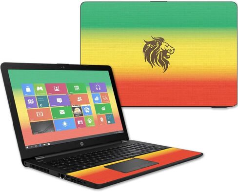 MightySkins Skin Compatible With HP 15t Laptop 15.6" (2017) - Rasta Lion | Protective, Durable, and Unique Vinyl Decal wrap cover | Easy To Apply, Remove, and Change Styles | Made in the USA in Saudi Arabia