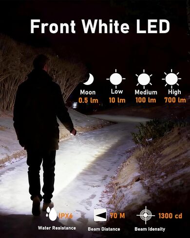 RovyVon Angel Eyes E8 Keychain Flashlight، 700 لومن، متوافق مع بطارية AAA، مصباح يدوي USB C قابل لإعادة الشحن EDC (365 نانومتر ضوء أسود/أحمر/أبيض) in Saudi Arabia
