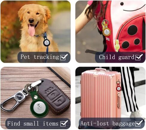 لحامل سلسلة المفاتيح AirTag - حافظة واقية مع حلقة مفاتيح لعلامات Apple AirTags، غطاء متين مضاد للخدش للمفاتيح والحقائب وحقائب الظهر (أسود) in Saudi Arabia
