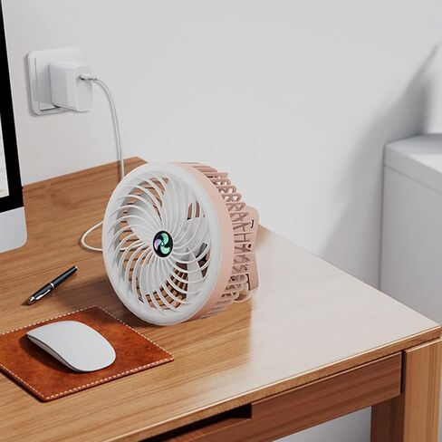 USB مروحة مكتب 3 سرعات قابلة للتعديل رياح قوية تبريد سطح المكتب فائق الهدوء مع ضوء LED لمراوح مكتب المنزل والمكتب والمقابس الكهربائية الصغيرة ومنفذ USB صغير in Kuwait