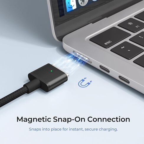 Basesailor for MacBook Air M4 Magnetic 3 Charger Cable 10FT/3M,140W USB C to Mag 3 Charging Cord for MacBook Air (13" 15" 2025,M3 2024,M2 2022 2023),Pro (16" 14" M4 Pro Max,M3 2024,M2 2023,M1),Safe in Saudi Arabia