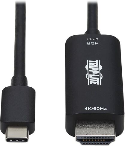 Tripp Lite USB-C to HDMI Adapter Cable, 4K 60 Hz USB C and Thunderbolt 3 to HDMI Cable Adapter, HDR, HDCP 2.2, DP 1.4 Alt Mode, Black, 3 ft (U444-003-HDR4BE) in Saudi Arabia