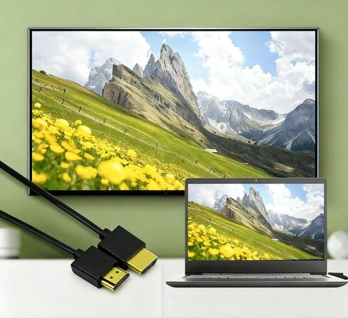 Flexible & Slim HDMI Cable 6.6FT, Soft & Ultra-Thin HDMI to HDMI Cord Support 4K@60Hz/2160P/1080P in Saudi Arabia