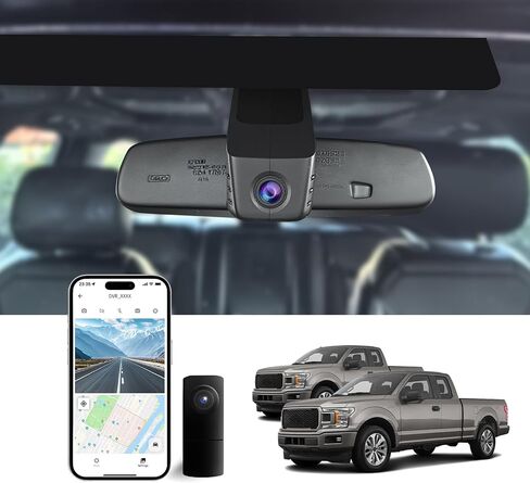 كاميرا داش أمامية 4K وخلفية 1080P لسيارة Ford F150 2018-2025 F250/F350 Super Duty 2020-2025 XLT King Ranch Lariat Raptor Tremor Limited Platinum (موديل A)، طراز OEM، بطاقة 128 جيجابايت in Kuwait