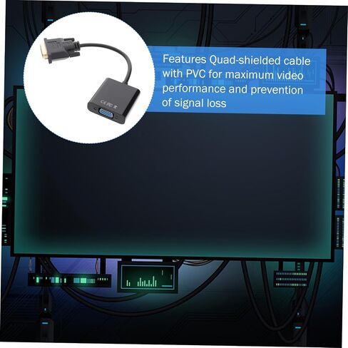 jojofuny 2pcs Dvi to Vga Adapter Cable Dvi Male to Vga Female Video Converter Support HDTV Pc Resolutions in Saudi Arabia