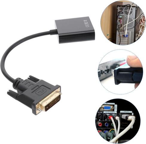 jojofuny 2pcs Dvi to Vga Adapter Cable Dvi Male to Vga Female Video Converter Support HDTV Pc Resolutions in Saudi Arabia