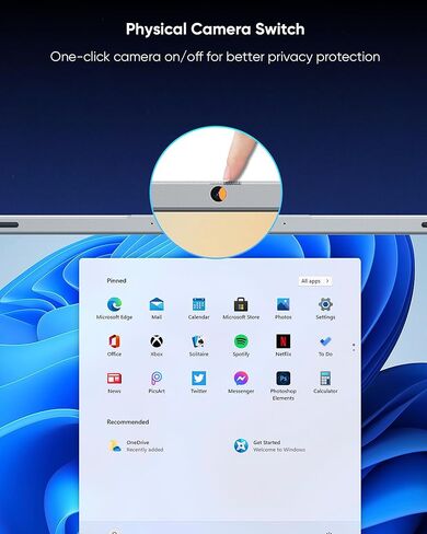 Laptop Computer, 15.6" FHD IPS | Pentium 6500Y | 32GB RAM | 1TB SSD | WiFi 5, BT5.0 | Privacy Shutter – for Office, Media, Home Use, Silver in Kuwait