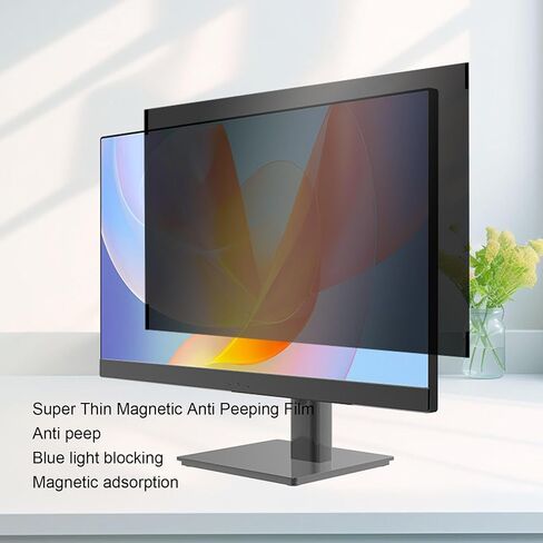 Yunir 22in Magnetic Computer Privacy Screen Filter for 16:9 Widescreen Monitor, Removable Anti Blue Light Glare Eye Protection, Anti Screen Protector Panel(W x H: 483mm x 305mm) (Two Pieces) in Saudi Arabia