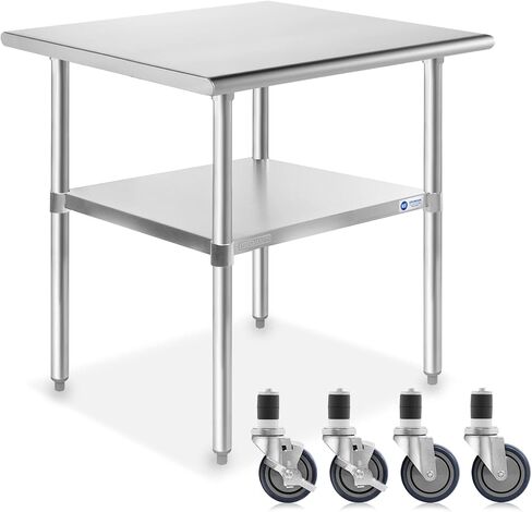 GRIDMANN NSF Stainless Steel Work & Prep Table 72 x 30 Inches with Caster Wheels and Under Shelf for Restaurant, Home, Hotel in Saudi Arabia