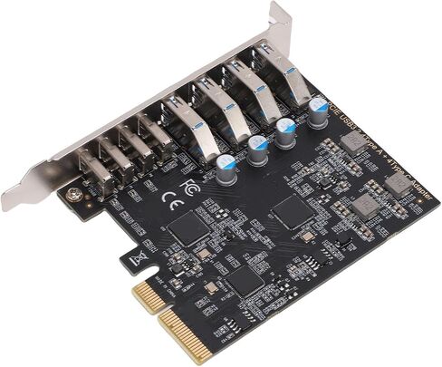بطاقة Gugxiom PCIe إلى USB 3.2 Gen 2، بطاقة USB PCIe مع منافذ 4xType C 4xType A، توسيع PCI Express للكمبيوتر المكتبي بنظام Win in Saudi Arabia