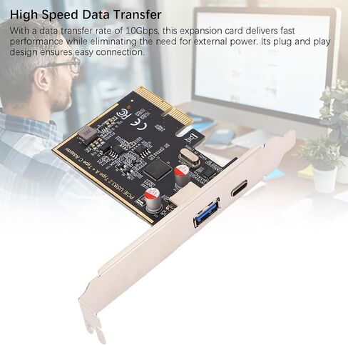 بطاقة توسيع PCIe إلى USB 3.1، نقل بيانات بسرعة 10 جيجابت في الثانية، شريحة ASM1142، USB 3.0 / Type C 3.1، متوافق مع PCle x4، لنظام التشغيل OS X in Saudi Arabia