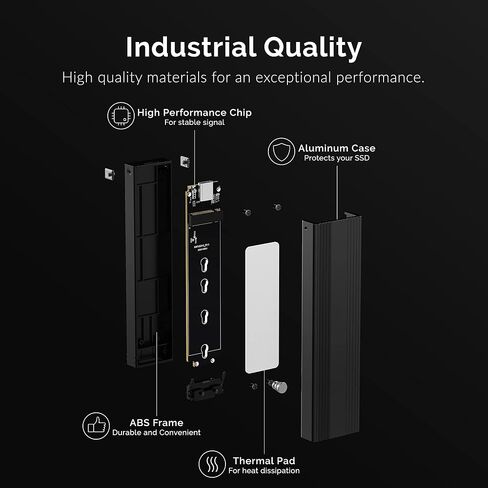حاوية USB 3.2 Type-C خالية من الأدوات لمحركات أقراص M.2 PCIe NVMe وSATA SSD (EC-SNVE) in Saudi Arabia