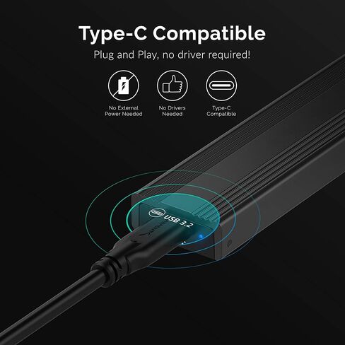 حاوية USB 3.2 Type-C خالية من الأدوات لمحركات أقراص M.2 PCIe NVMe وSATA SSD (EC-SNVE) in Saudi Arabia