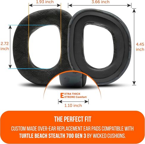WC Freeze V2 Stealth 700 Gen 3 - وسادات أذن جل تبريد متوافقة مع Turtle Beach Stealth 700 Gen 3 من Wicked Cushions | نسيج التبريد Freeze V2، راحة معززة وعزل الصوت | كامو أسود in Saudi Arabia