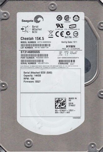 محرك الأقراص الصلبة الداخلي Seagate Cheetah 15K.5 سعة 146 جيجابايت مقاس 3.5 بوصة (ST3146855SS) (متجدد) in Saudi Arabia