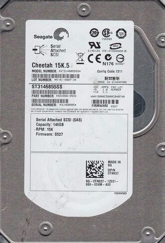 محرك الأقراص الصلبة الداخلي Seagate Cheetah 15K.5 سعة 146 جيجابايت مقاس 3.5 بوصة (ST3146855SS) (متجدد) in Saudi Arabia