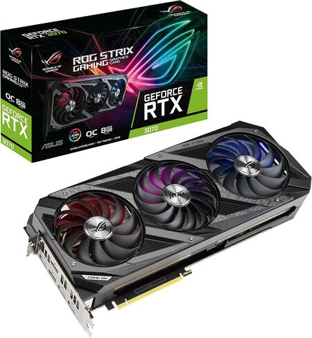 بطاقة رسومات الألعاب ASUS ROG STRIX NVIDIA GeForce RTX 3070 (PCIe 4.0، 8 جيجابايت GDDR6، HDMI 2.1، DisplayPort 1.4a، تصميم مروحة Axial-Tech، 2.9 فتحة، Super Alloy Power II، GPU Tweak II) (متجدد) in Kuwait