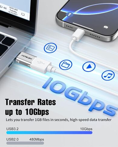 محول USB C إلى USB 10 حزم، محول USB C ذكر إلى USB 3.2 أنثى OTG، شحن سريع لنقل البيانات بسرعة 10 جيجابت في الثانية، غلاف من الألومنيوم للهاتف 17/16/15 Pro Max، Pad Pro، M-acBook Pro/Air، D-ell XPS، Chrome-book فضي in Saudi Arabia