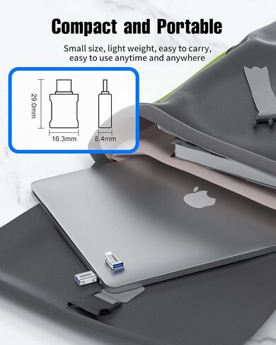 محول USB C إلى USB 10 حزم، محول USB C ذكر إلى USB 3.2 أنثى OTG، شحن سريع لنقل البيانات بسرعة 10 جيجابت في الثانية، غلاف من الألومنيوم للهاتف 17/16/15 Pro Max، Pad Pro، M-acBook Pro/Air، D-ell XPS، Chrome-book فضي in Saudi Arabia