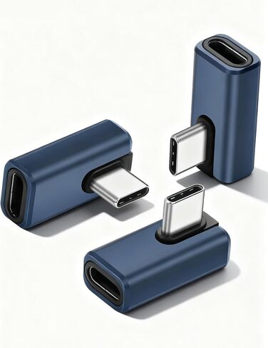 CERRXIAN الزاوية اليمنى USB C محول 3 حزمة، 90 درجة USB C ذكر إلى USB نوع C أنثى محول 80 جيجابت في الثانية 240W تهمة OTG محول سرعة نقل البيانات والشحن السريع USB نوع C موسع in Kuwait