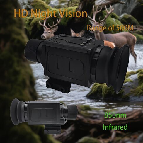 1x 850nm Infrared Night Vision Scope, 4K HD Day & Night Vision Monocular with Camera, 7X Optical & 4X Digital Zoom, 25mm Lens, 300m IR Illuminator, for Hunting & Wildlife Observation in Saudi Arabia