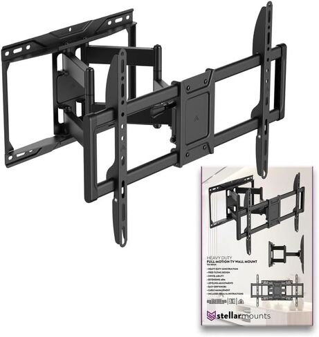 دعامة تثبيت على الحائط بذراع مزدوج شديد التحمل لسلسلة QN90F Neo QLED Mini LED 4K UHD QN75QN90FAFXZA 75 بوصة تلفزيون - إمالة ودوران/سحب 2.8 بوصة - 16.6 بوصة/ يحمل 165 رطلاً in Kuwait