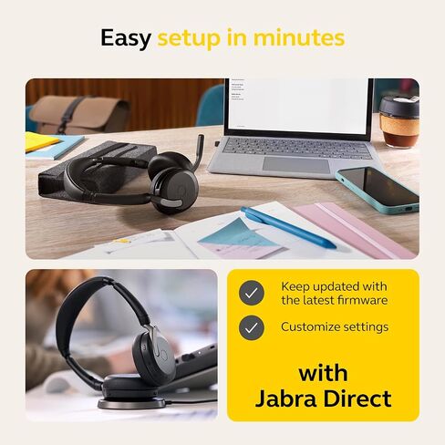 Jabra Evolve2 65 Flex MS Stereo - headset - with wireless charging pad (Renewed) in Saudi Arabia
