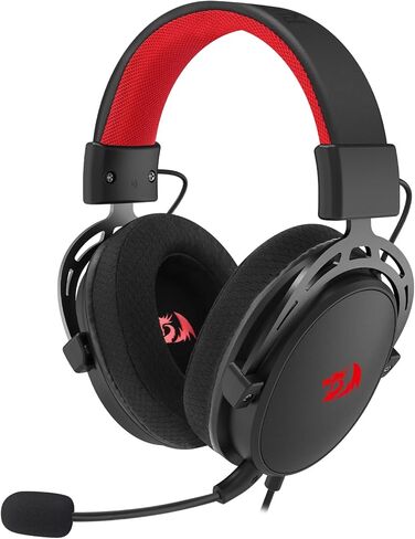 Redragon H541 Wired Gaming Headset with Mic, 53mm Drivers RGB Light Gaming Headphones, 3D Stereo Sound, Soft Memory Earmuffs & Artificial Leather Design for PC, PS4/5, Switch, Xbox. Black in Saudi Arabia