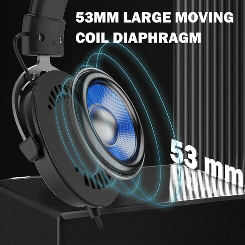 Redragon H541 Wired Gaming Headset with Mic, 53mm Drivers RGB Light Gaming Headphones, 3D Stereo Sound, Soft Memory Earmuffs & Artificial Leather Design for PC, PS4/5, Switch, Xbox. Black in Saudi Arabia