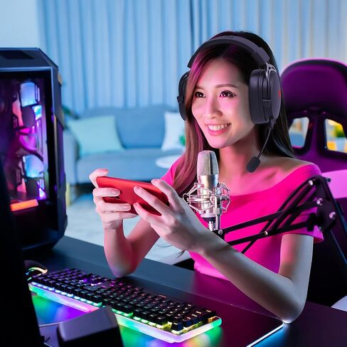 Redragon H541 Wired Gaming Headset with Mic, 53mm Drivers RGB Light Gaming Headphones, 3D Stereo Sound, Soft Memory Earmuffs & Artificial Leather Design for PC, PS4/5, Switch, Xbox. Black in Saudi Arabia