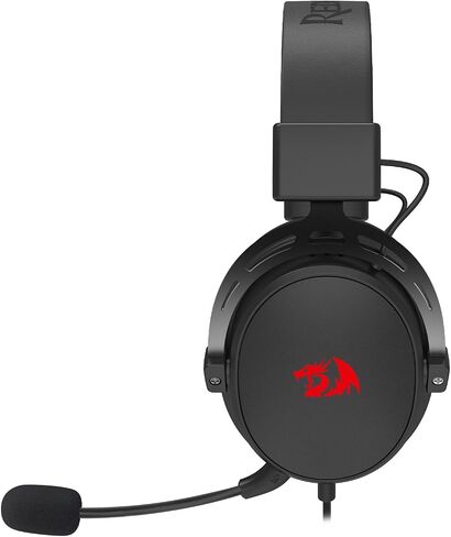 Redragon H541 Wired Gaming Headset with Mic, 53mm Drivers RGB Light Gaming Headphones, 3D Stereo Sound, Soft Memory Earmuffs & Artificial Leather Design for PC, PS4/5, Switch, Xbox. Black in Saudi Arabia