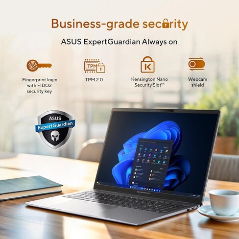 كمبيوتر محمول للأعمال ASUS ExpertBook PM3 مقاس 16 بوصة، ومعالج AMD Ryzen AI 7 350، وذاكرة وصول عشوائي 32 جيجابايت، و1 تيرابايت SSD، وواي فاي 7، ونظام التشغيل Windows 11 Pro، رمادي ضبابي، PM3606CKA-XS76 in Saudi Arabia