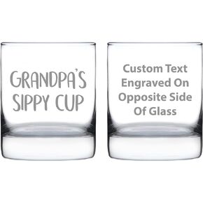 Grandpa's Sippy Cup - Unique Whiskey Rocks Glass for Grandfathers - Cute Grandparents Themed Gifts - 10.25 Oz in Saudi Arabia