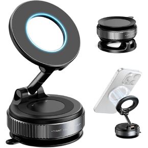 2026 Model Magnetic Car Phone Holder – Strong Suction Cup Car Mount for iPhone & Android, 360° Rotating Dashboard & Windshield Phone Stand, Cell Phone Holder Car Accessories (Black) in Saudi Arabia