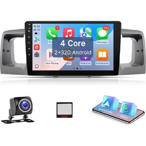 Leadfan Car Radio Stereo for Toyota Corolla 2003 2004 2005 2006 2007 2008 Upgrade with Wireless Carplay Android Auto, 9'' Touchscreen with Bluetooth GPS Navigation WiFi SWC Backup Camera Mic Pantalla in Kuwait