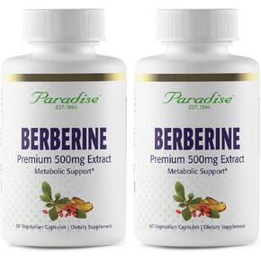 مستخلص نبات البربارين النشط من Paradise Herbs، نباتي، غير معدل وراثيًا، خالي من الغلوتين، 60 كبسولة نباتية in Kuwait