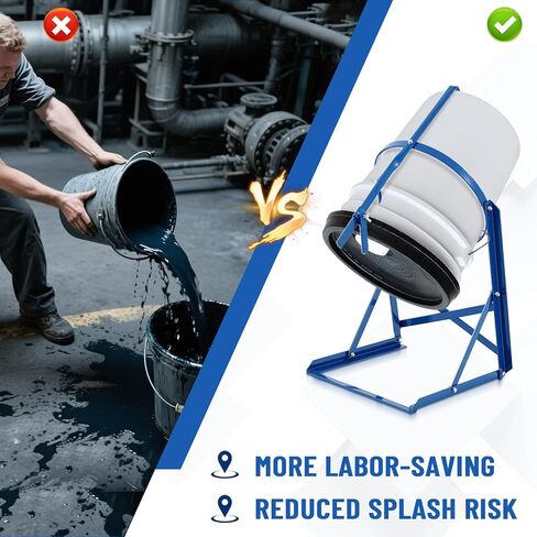 BLULU 1 PCS 5 GALLON 70 LBS PAIL PAIL PAID PAID GALLON POBRE يمكن أن يرفع بأمان وصب الطبول بأمان تجمع سهل للطلاء والمذيبات والعسل (الأزرق) in Kuwait