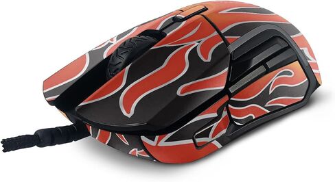 MightySkins Skin Compatible with SteelSeries Rival 5 Gaming Mouse - Hot Flames | Protective, Durable, and Unique Vinyl Decal wrap Cover | Easy to Apply, Remove, and Change Styles | Made in The USA in Saudi Arabia