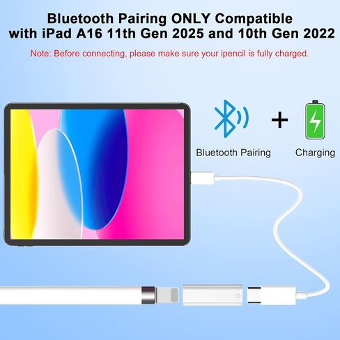 محول USB C إلى قلم الرصاص الأول لجهاز iPad A16 الجيل الحادي عشر والجيل العاشر، من النوع C أنثى إلى محول شاحن Lightning أنثى لقلم Apple الجيل الأول، موصل زوج بلوتوث لiPencil 1 in Kuwait