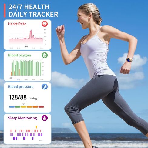 Smart Watch for Women(2 Bands), 1.85" HD Fitness Tracker screen with Call Function, IP68 Waterproof, 100+ Sport Modes, Blood Oxygen Monitor/ Heart Rate/Sleep Monitor, iOS Android Compatible ( Golden) in Saudi Arabia