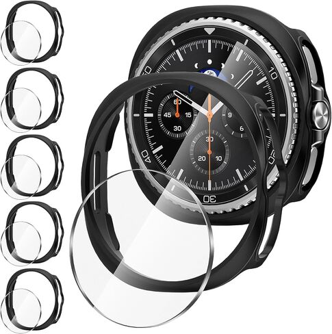 Suoman 5+5 Pack for Samsung Galaxy Watch 8 Classic 46mm Case Privacy، [Anti-Peeping] واقي شاشة من الزجاج المقسى، غطاء واقٍ من الصدمات من البولي كربونات الصلب in Saudi Arabia