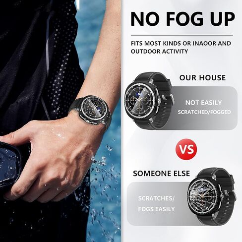 Suoman 5+5 Pack for Samsung Galaxy Watch 8 Classic 46mm Case Privacy، [Anti-Peeping] واقي شاشة من الزجاج المقسى، غطاء واقٍ من الصدمات من البولي كربونات الصلب in Saudi Arabia
