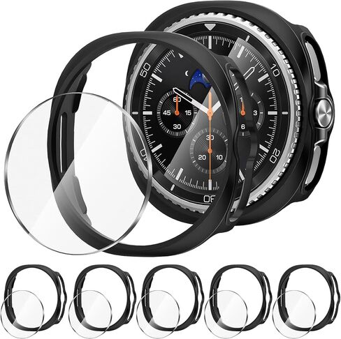 Suoman 5+5 Pack for Samsung Galaxy Watch 8 Classic 46mm Case Privacy، [Anti-Peeping] واقي شاشة من الزجاج المقسى، غطاء واقٍ من الصدمات من البولي كربونات الصلب in Saudi Arabia
